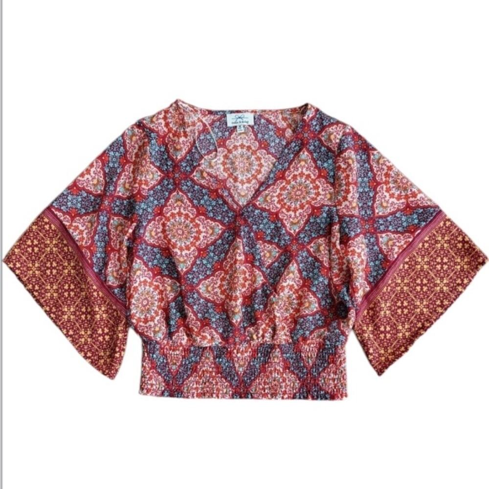 Anthropologie Twine & String Boho Cropped Floral … - image 1